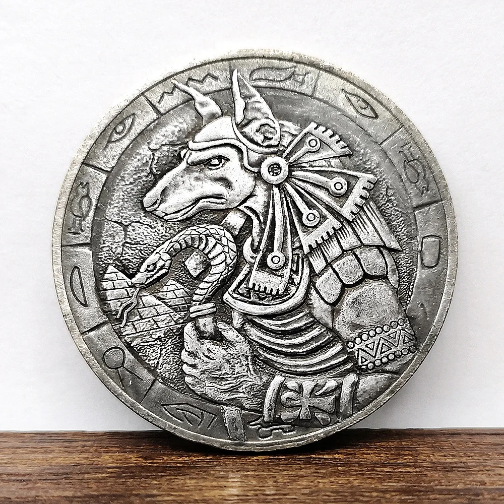 

Egypt Death Protector Anubis Coin Pyramid American Wanderer Coins Anubis and Eagle Commemorative Coin Home Decor Accessory Gift