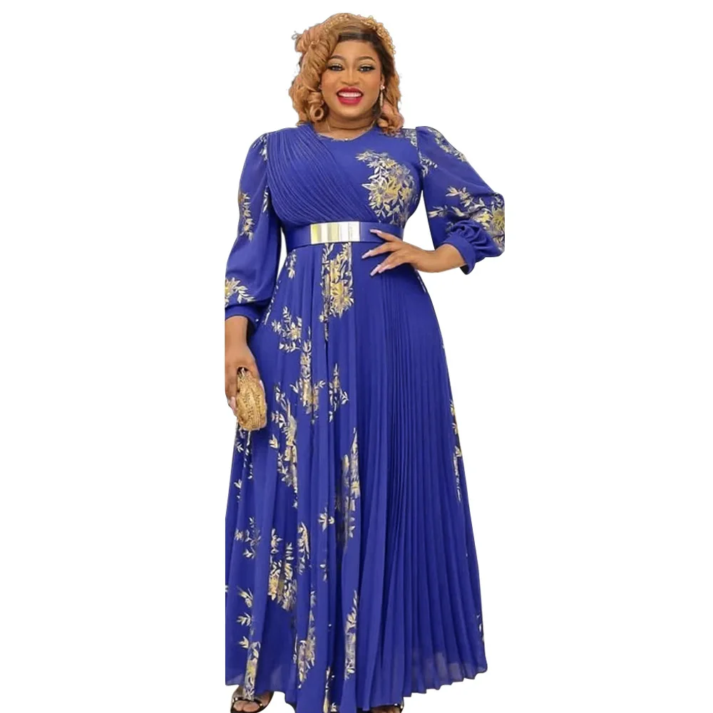 

African Plus Size Bronzing Floral Maxi Dress Women New Party African Dresses Evening Wedding Prom Robe Femme African Clothes 3XL