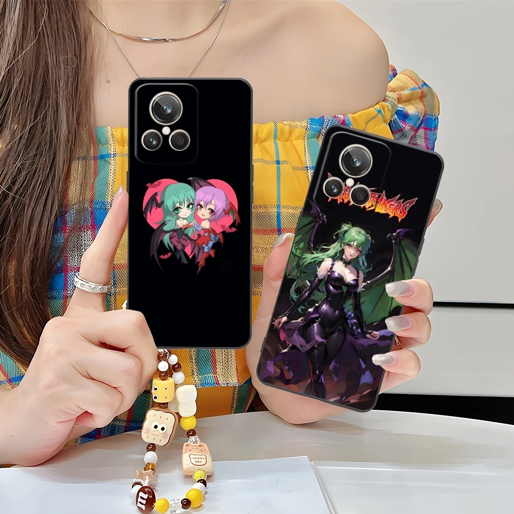 Darkstalkers Morrigan Mobile Cell Phone Case for Realme GT 2 9i 8i 7i Pro X50 X2 C35 C21 C20 C11 C3 Black Soft Cover Shell