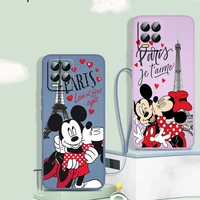 pink mickey minnie london phone case for oppo reno7 se 6 5 4 2 z lite pro plus 5g 4g liquid rope silicone soft tpu cover