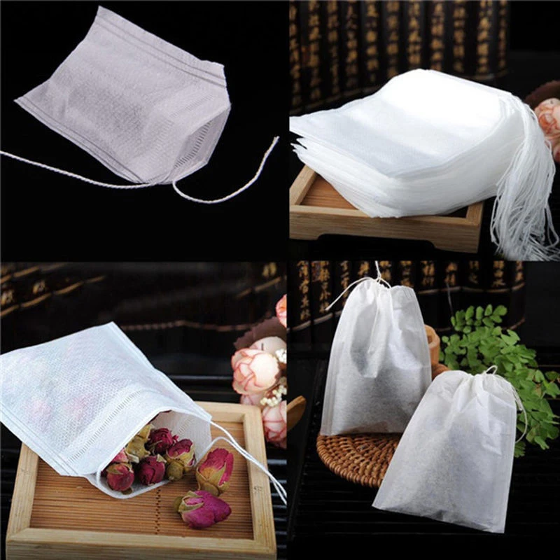 

Safe and Secure to Use 100pcs Mesh Food Grade Non woven Home Brew Seasoning Tea Filter Bag Fill with Your Own Fillings