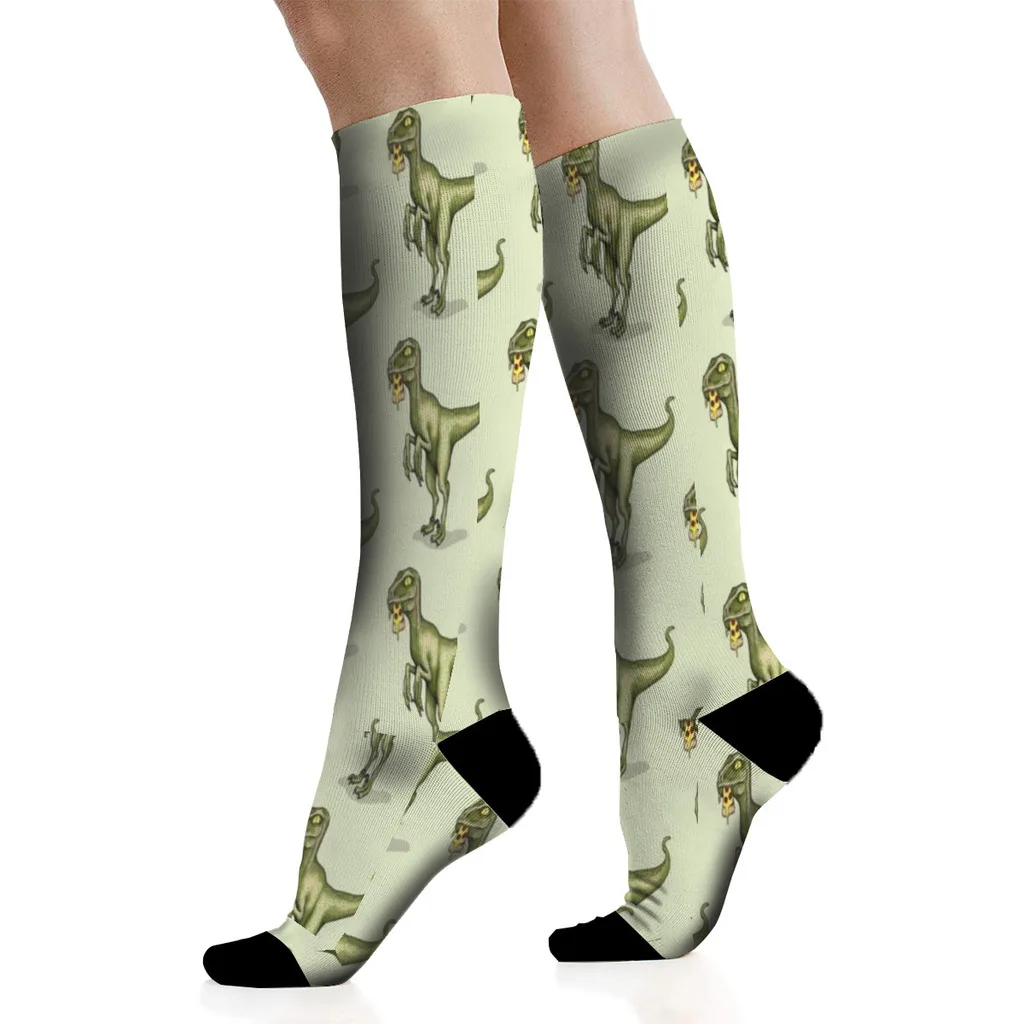 Raptor dinosaur eating pizza Men'S Socks Gift For Men and Women Teens Socks Sports Socks For Men