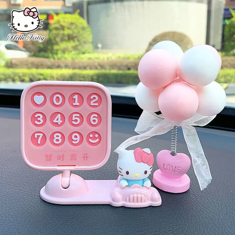 

Hello Kitty Temporary Parking Sign Moving Phone cute Cartoon Sanrio Kawaii Silica Gel Portable Vehicle License Move Number Plate