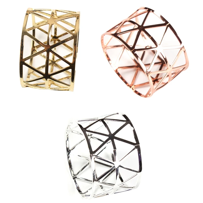 

6 шт., геометрические полые кольца для салфеток