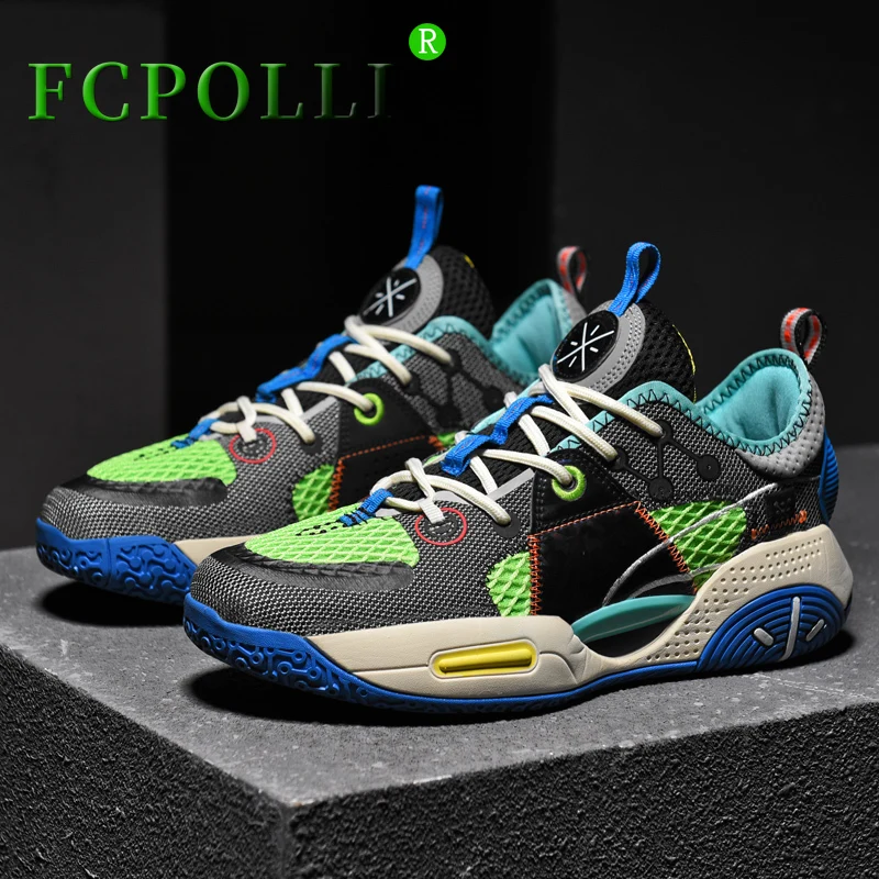 

Fcpolli Boys Gym Basketball Boots Brand Mid Top Basketball Shoes Man Wearable Outdoor Sport Shoes for Men Designer Basket Shoes