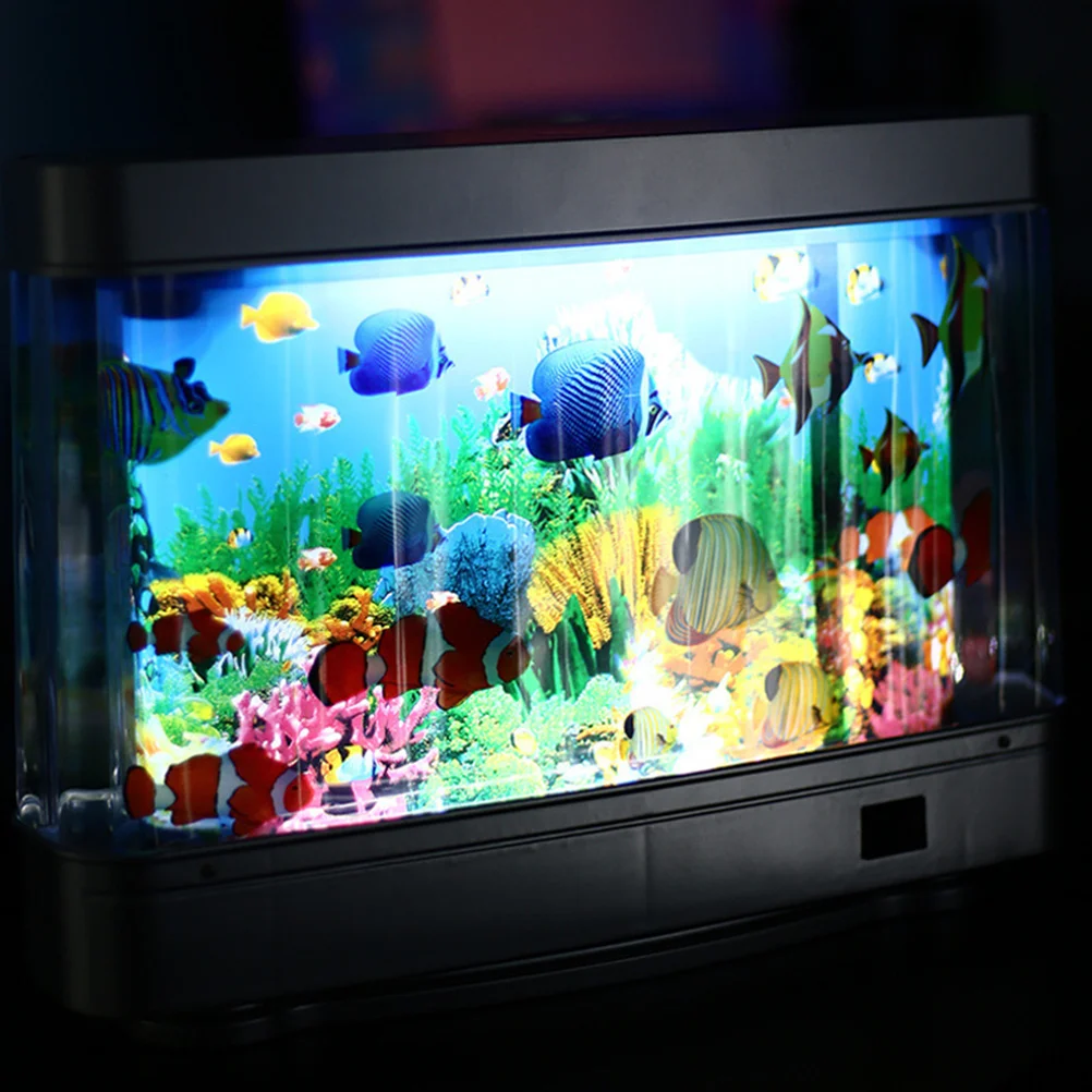 

Portable Lights Artificial Fish Night Fake Tank LED Bookshelf Decor Plastic Aquarium Lamp