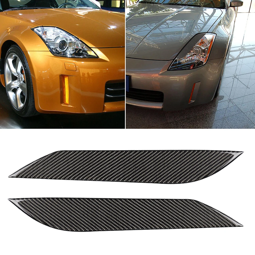 

1 Pair Lamp Eyebrow Carbon Fiber Headlight Eyebrows Eyelids Cover Trim Durable and Practical Personality for Mazda RX-8 04-08