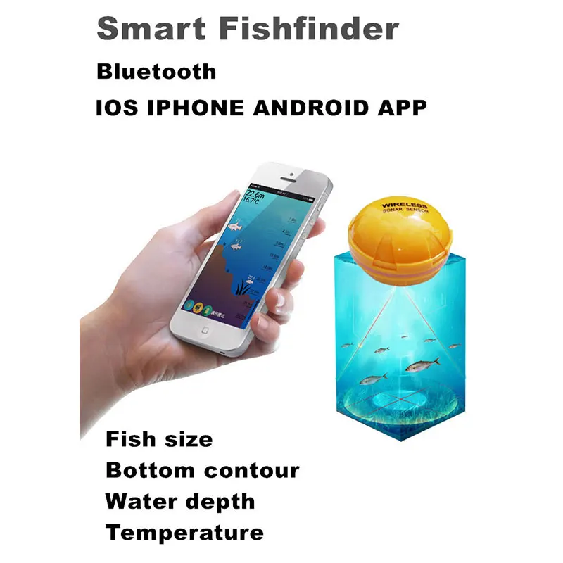 

Free Shipping Brand New Smart Phone Fish Finder Sonar Bluetooth Intelligent Fish Finder Android & Ios Fish Visual Fishing