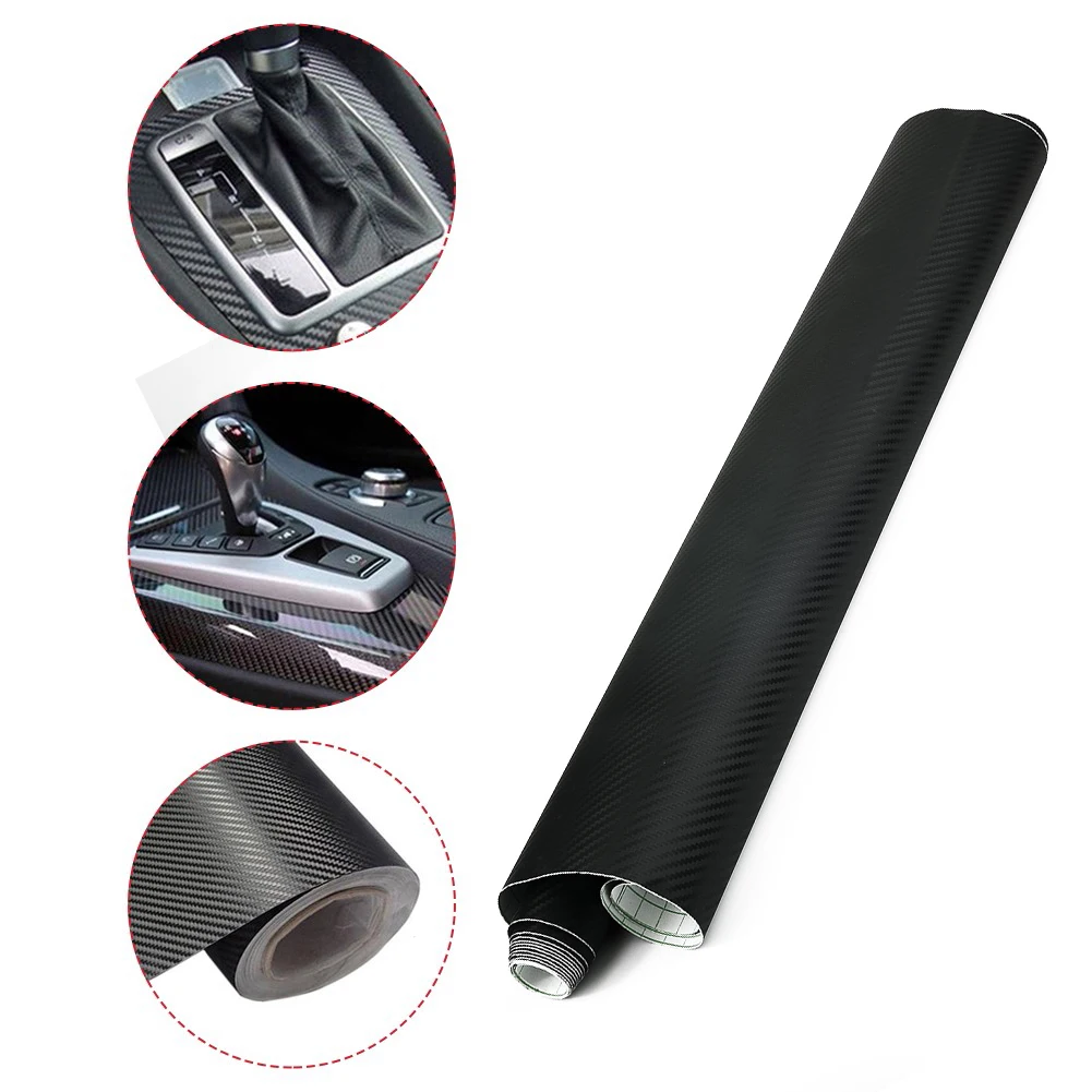 

Carbon Fiber Car Film Sticker Matt Black Decals 3D Wrap 50x200cm Vinyl Latest New Portable Replacement Replaces