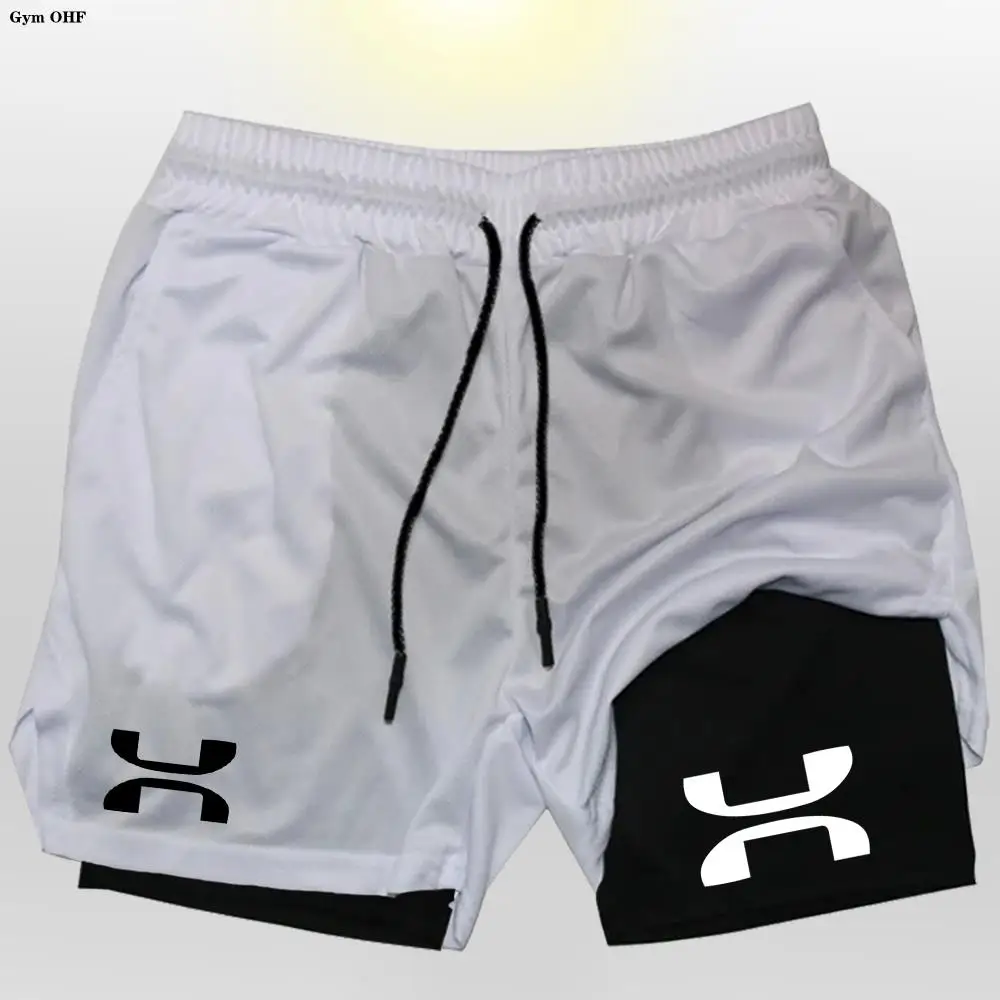 Шорты U-n мужские 2 в 1 модные быстросохнущие тренировочные штаны с двойной панелью