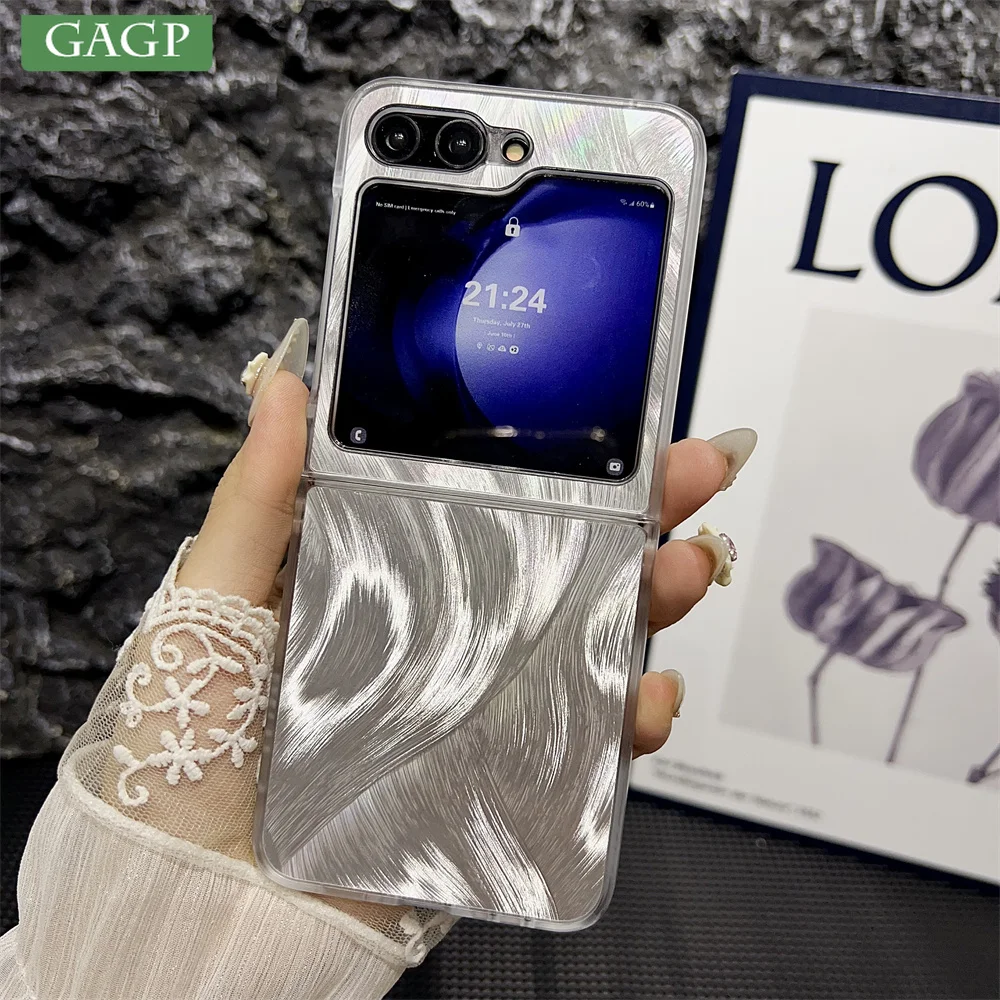 Роскошный чехол с лазерным перьем и Авророй для Samsung Galaxy Z Flip 6 5 4 3 Flip5 Zflip