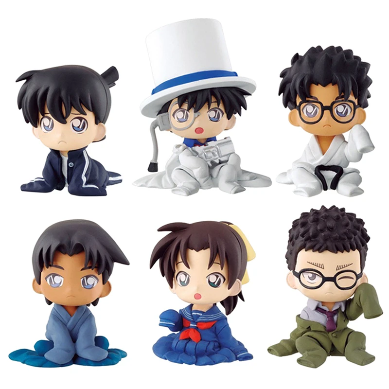 

Bandai genuine Detective Conan Kudou Shinichi Childhood Seated Gacha action figure model children's gift anime