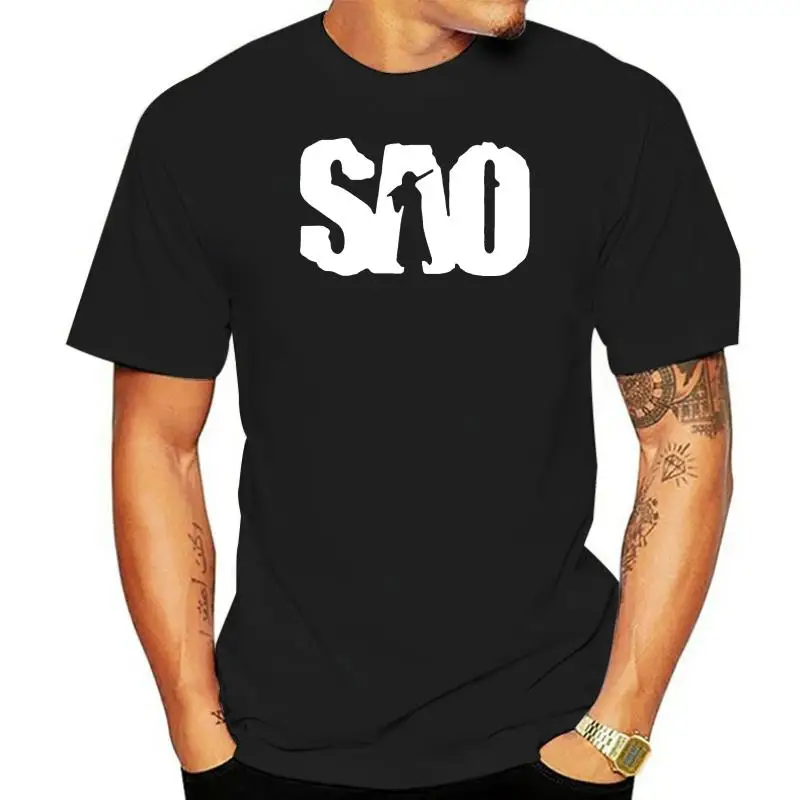 

New Summer Men's T-Shirts SAO Sword Art Online Fashion Cotton Short Sleeve Harajuku Gradient Men's T-shirt+shorts