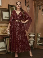 toleen elegant women plus size large maxi dress 2022 luxury designer sequin oversize long muslim evening party festival clothing
