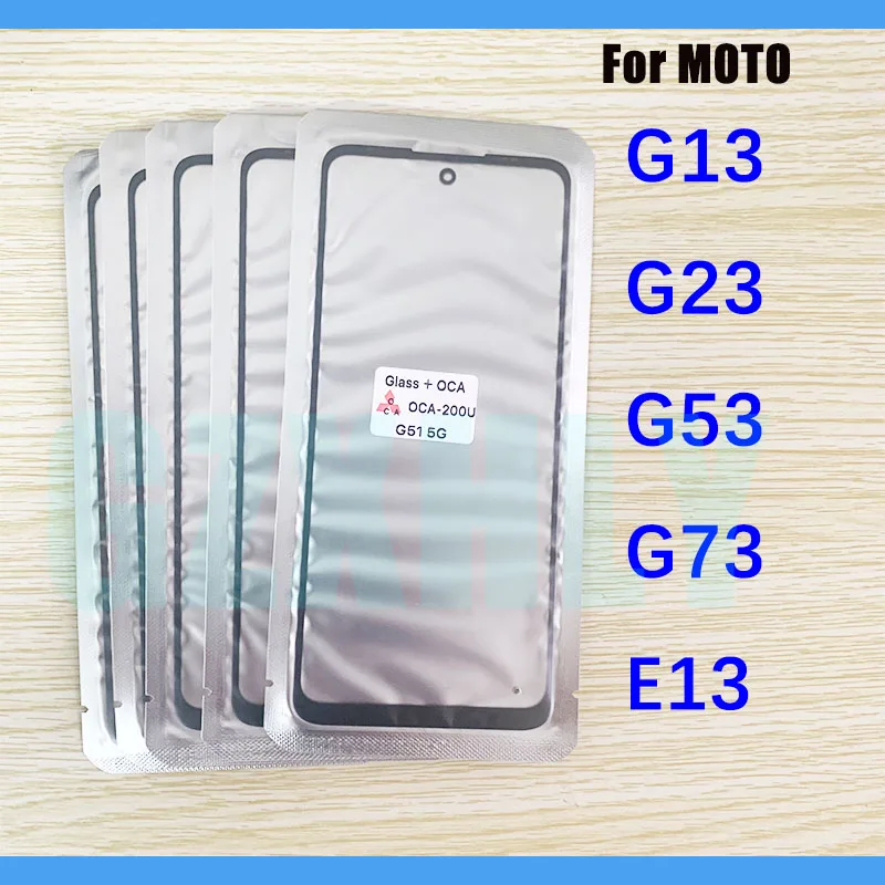 10 шт./партия, переднее стекло + OCA LCD Внешний объектив для Motorola Moto G13 G23 G53 G73 E13 сенсорная панель 10 шт./партия, переднее стекло + OCA LCD Внешний объектив для Motorola Moto G13 G23 G53 G73 E13 сенсорная панель