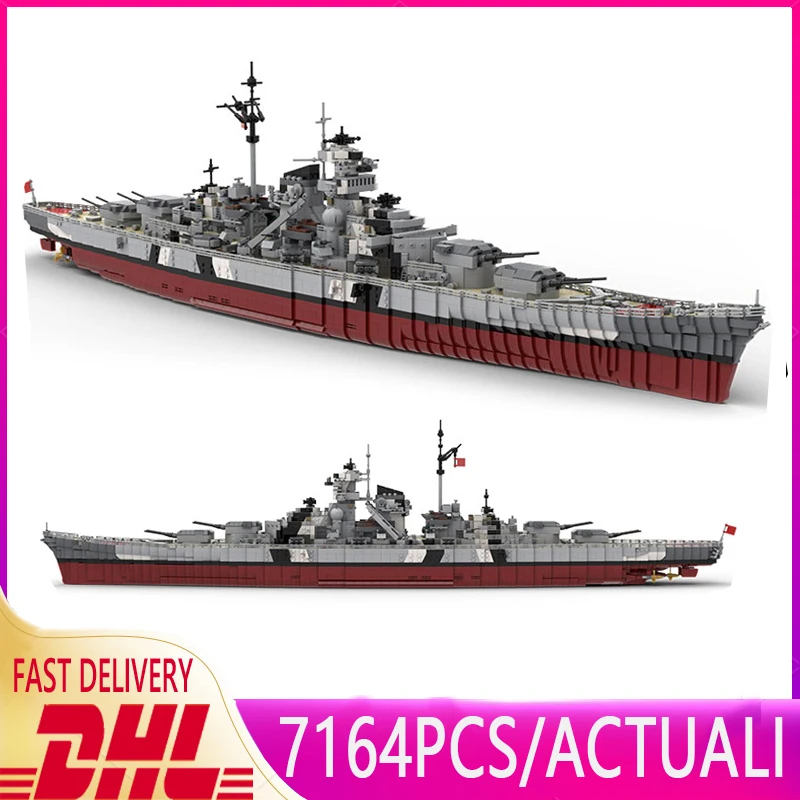 

Hot Military Weapon Series WW2 Battleship Cruiser Model Bricks World War2 Warship Building Blocks Kids DIY Toys Birthday Gift