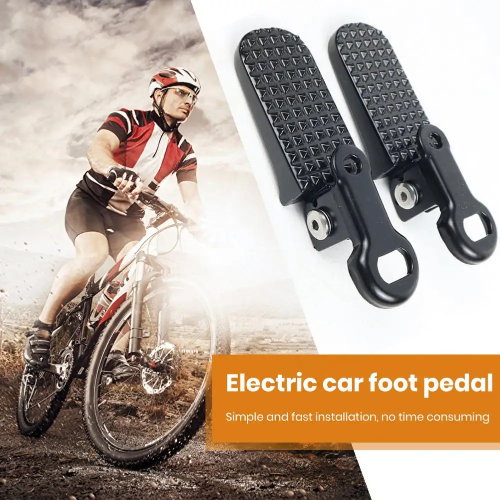 2Pcs Bike Rear Pedals Mini Folding Bike Pegs Aluminum Alloy Non-Slip Bicycle Footrests Quick Release Foot Plates E-Bike Pedal