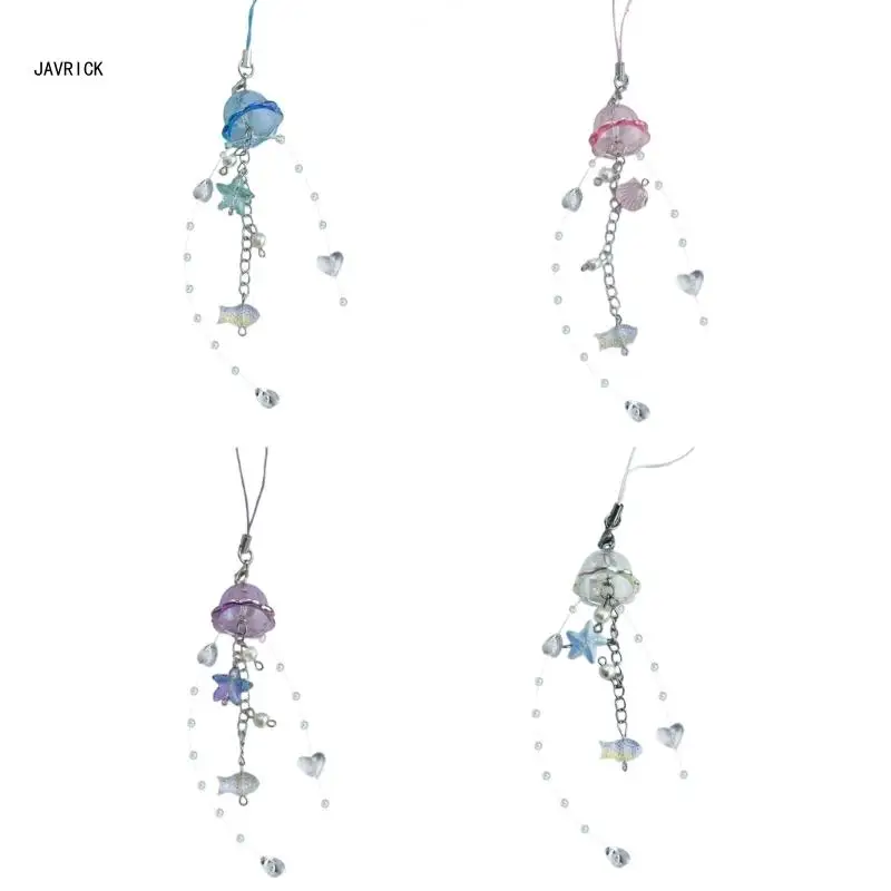 Привлекательный брелок для телефона в виде медузы со звездными кристаллами и