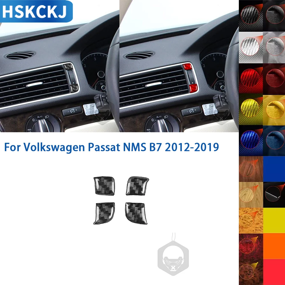Аксессуары для Volkswagen Passat NMS B7 2012-2019 настоящие мягкие наклейки из углеродного