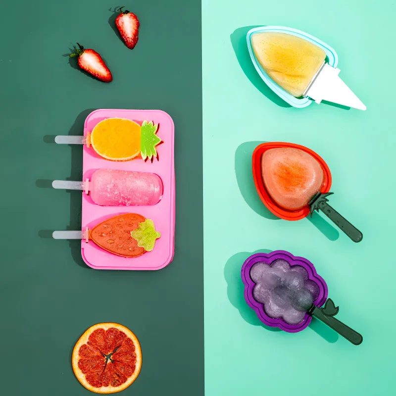 

Creative Silica Gel Ice Cube Ice Cube Mold Household Popsicle Ice Cream Quick-frozen Children's Homemade Ice Cream Box