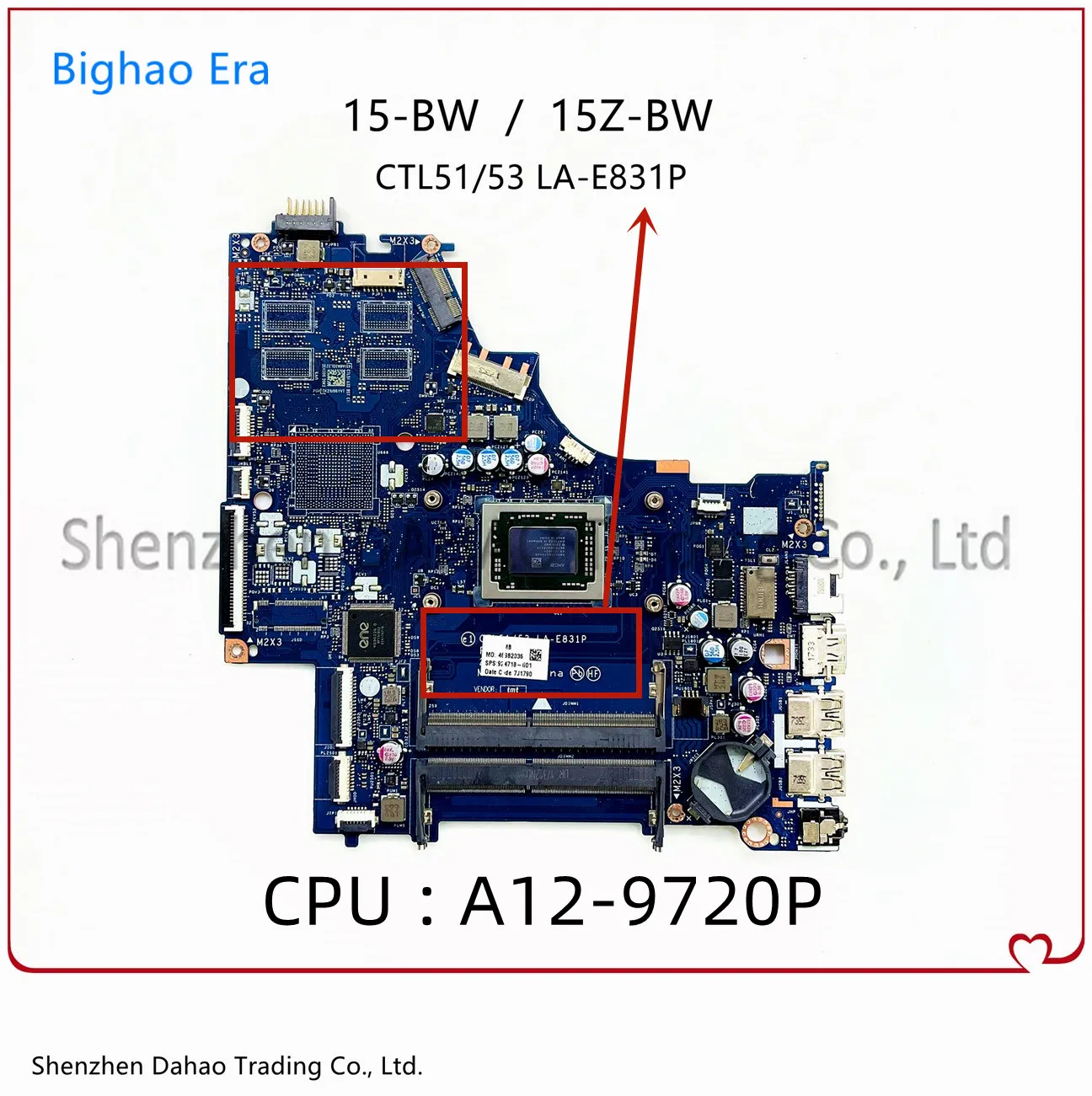 

CTL51/53 LA-E831P для HP PAVILION 15-BW 15Z-BW материнская плата для ноутбука с процессором A12-9720P 928890-001 928890-601 924722-601 DDR4