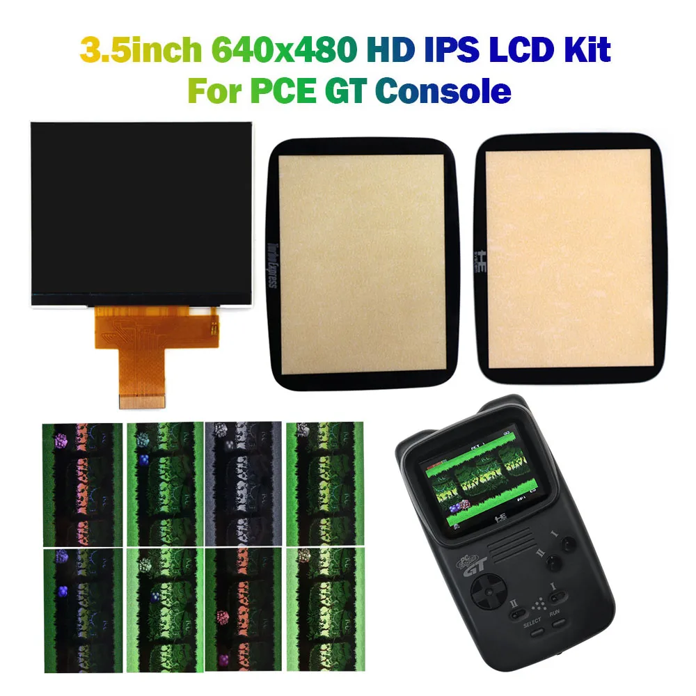 Фото 3,5-дюймовый IPS LCD-дисплей 640x480 HD RGB с подсветкой для консоли PCE GT PC Engine GT с меню OSD и RGBS-платой №1