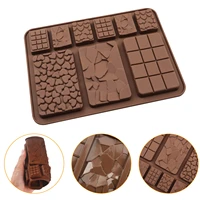 9 cavity silicone fragments love heart chocolate biscuit candy block mold fondant cake decorating tool diy baking accessories