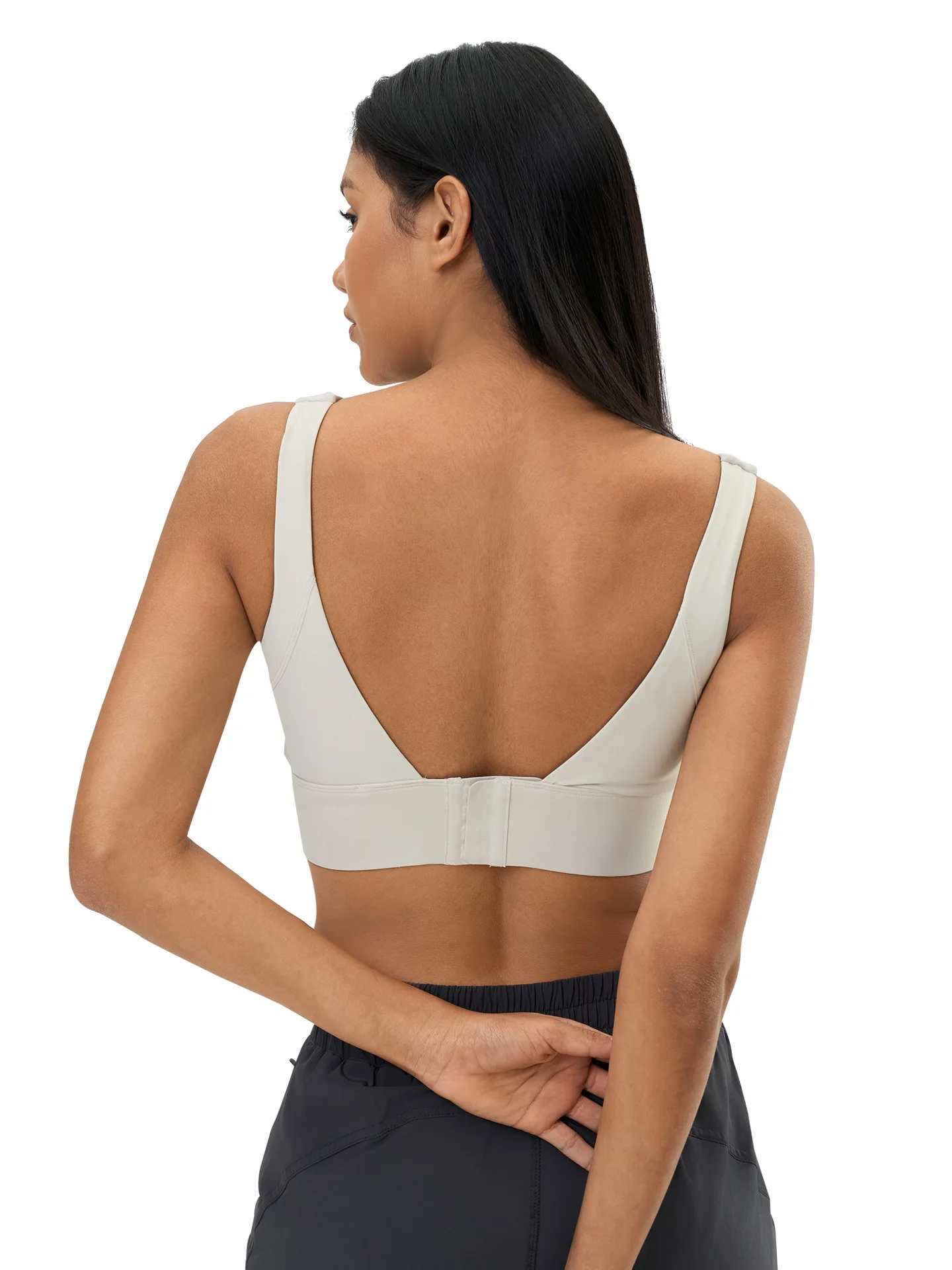 Полуфиксированный бюстгальтер для йоги с эффектом пуш-ап защитой от ударов и