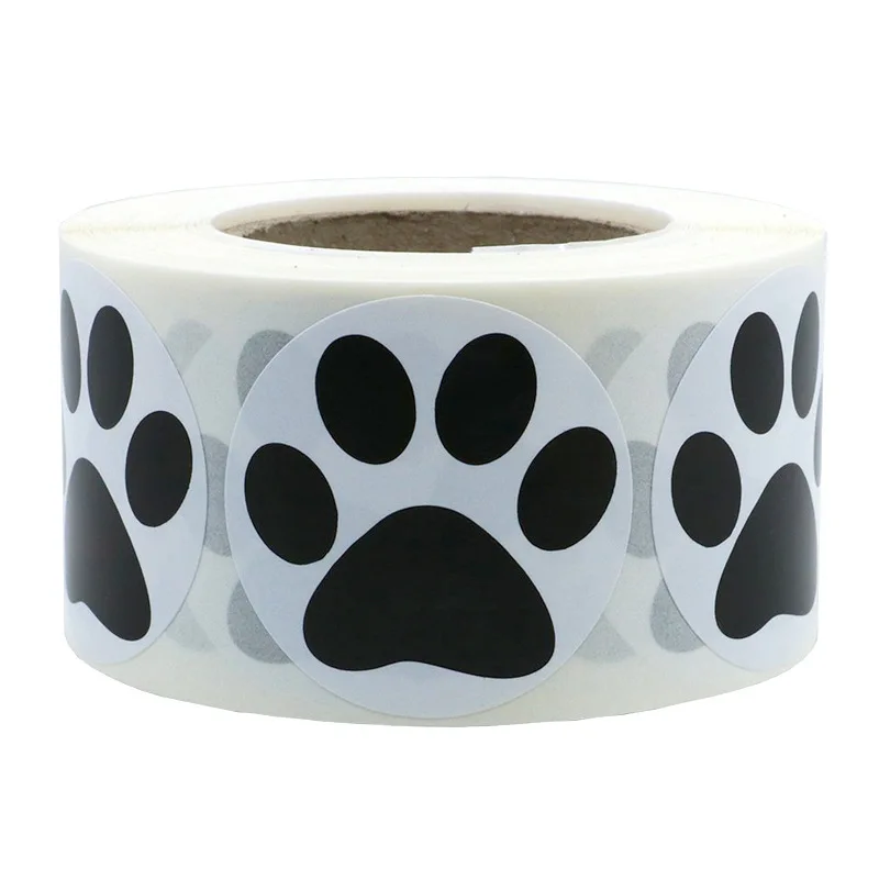 

Круглые наклейки Tumoni paw print