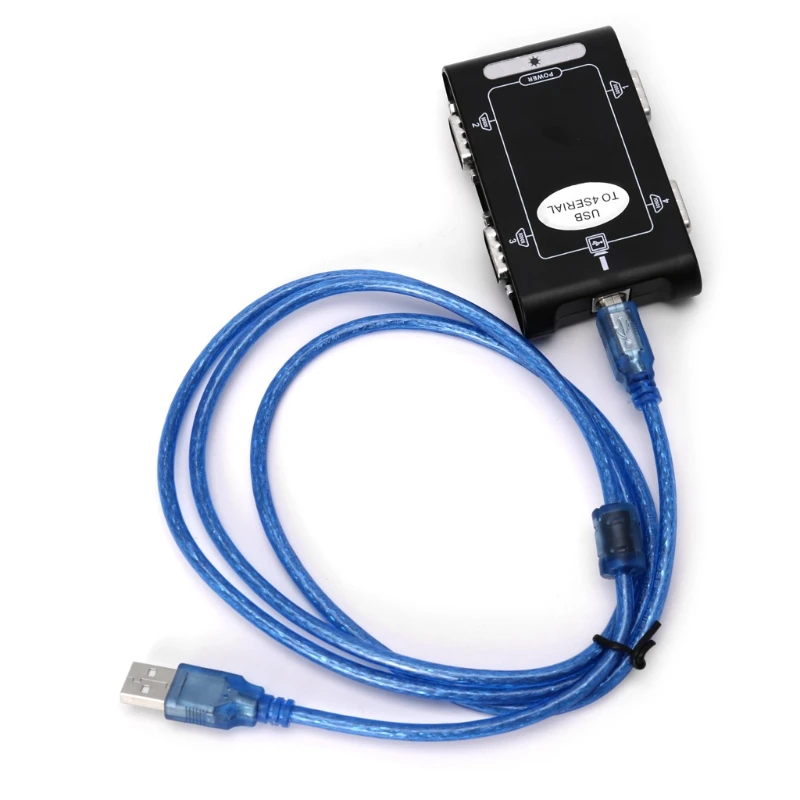 2022 Новый 9-контактный USB 2 0 на 4 порта RS232 Серийный DB9 COM разъемы контроллера Адаптер