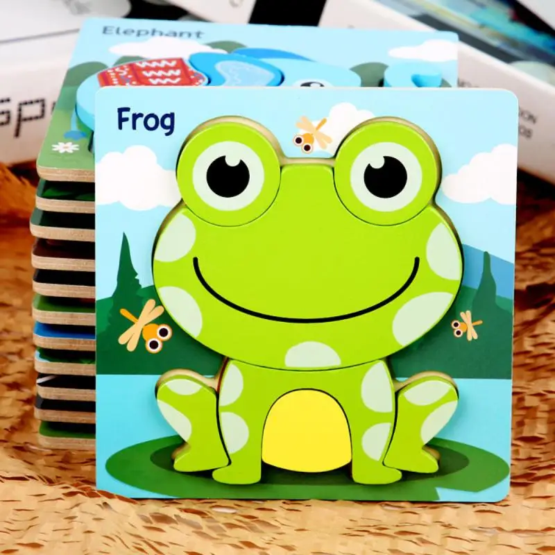 ka wysokiej jakości drewniane puzzle edukacyjne zwierzęta kreskówkowe wczesna nauka poznanie inteligencja gra logiczna dla dzieci zabawki