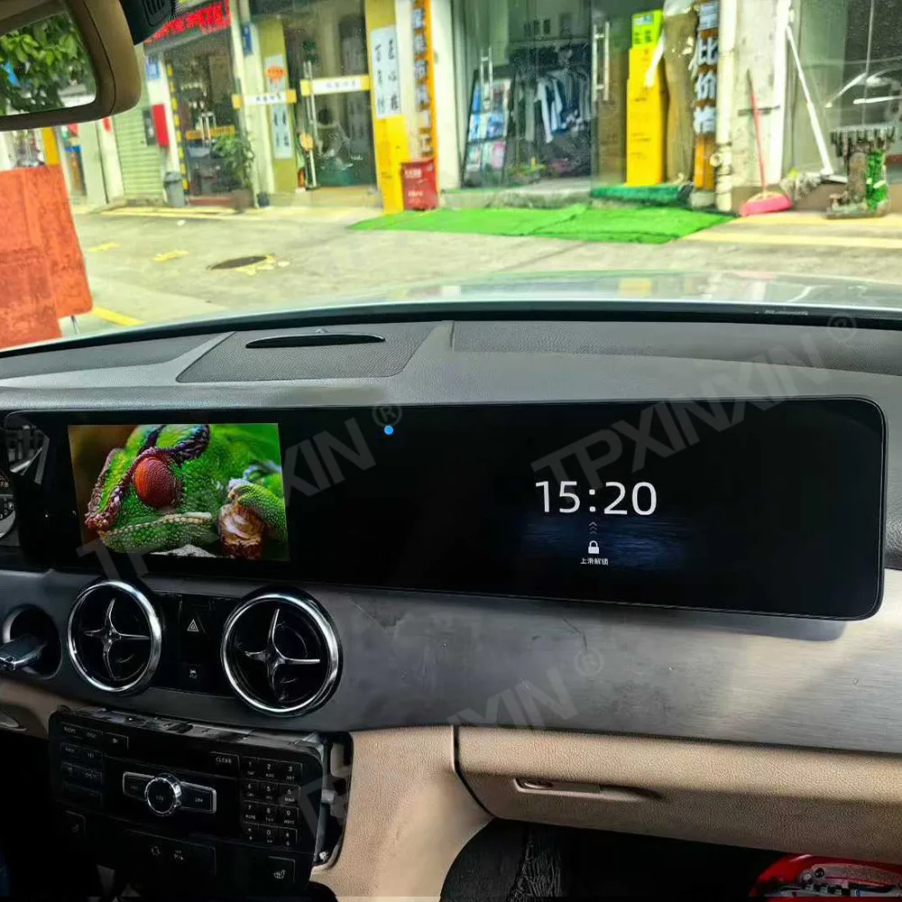 Фото Двойной 12,3-дюймовый сенсорный экран Android 13.0 для Mercedes Benz GLK 2013–2015 гг., модернизированный автомобильный мультимедийный GPS-навигатор, головное устройство №3