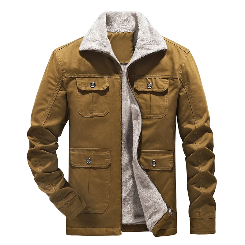Men's jacket 2022 autumn and winter high-quality fashion brand lamb plush cotton windbreaker casual work clothes warm thick coat