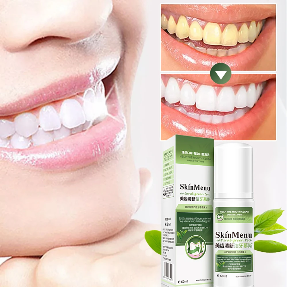 

Tooth Whitening Cleansing Mousse Remove Oral Odor Plaque Stains Bubble Toothpaste Dental Care Foam Mouthwash 60ml
