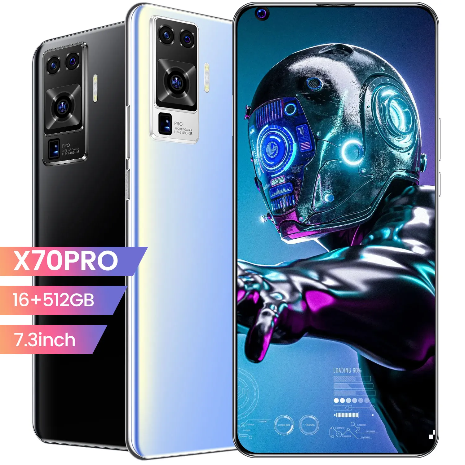 

Смартфон X70Pro, Android, 7,3 дюйма, 16 + 512 ГБ, 32 МП, тройная камера