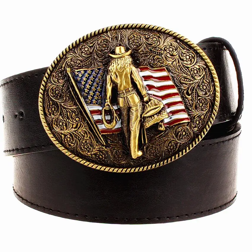 

Wild Personality Men's Belt Metal Buckle Colour Western Cowboy Belts American Cowboy Style Trend Belt For Men Gift Free Shipping