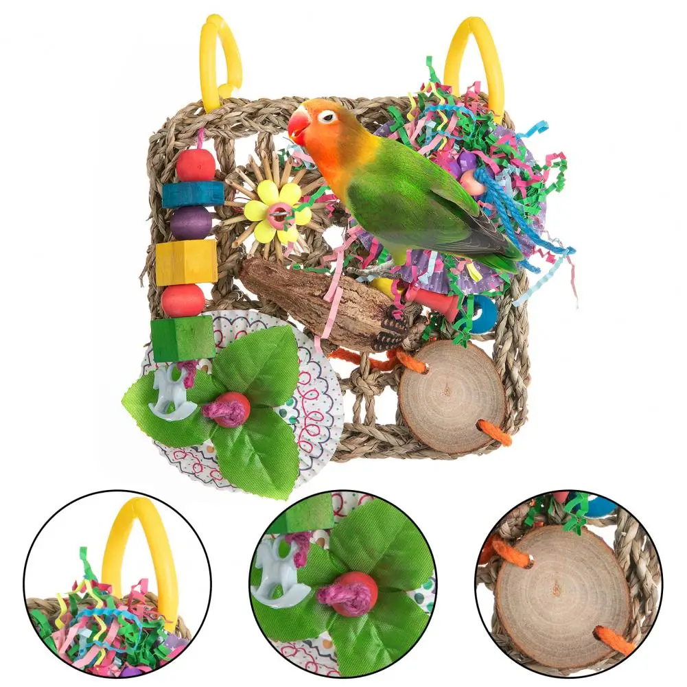 

Natural Aquatic Plant Bird Toys Fun Environment Bird Toys for Exercise Parrot Chewing Toys Fun Exercise Anxiety Relief for Bird