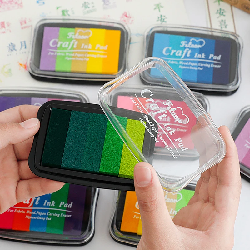 

5 цветов, градиентная цветная чернильная подушка, пальчиковая картина, чернильная подушка, штампы для скрапбукинга, декора