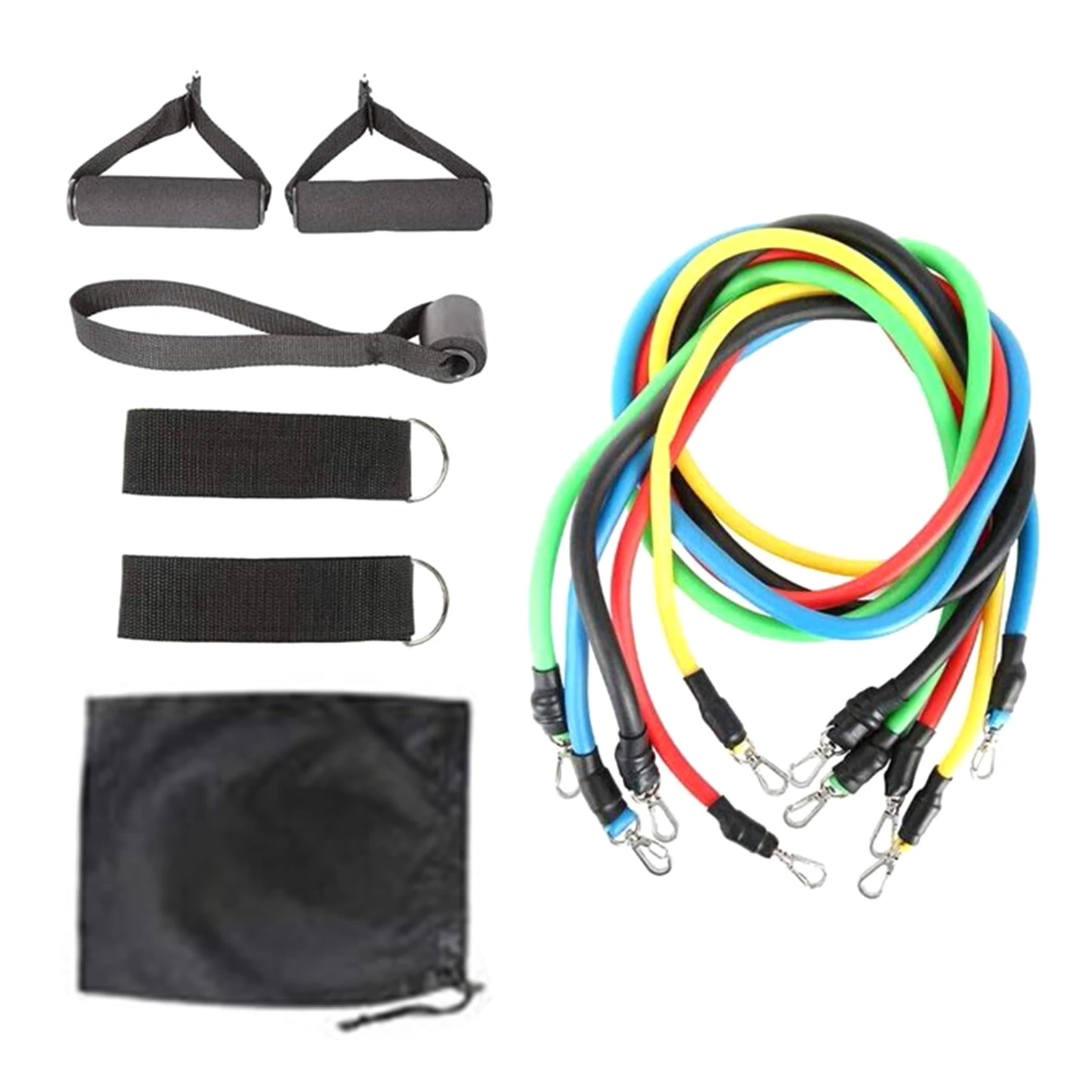 

11pcs Flexible Home Gym With Handle Resistance Band Set Training Yoga Full Body Pilates Arm Leg Door Buckle Ankle Strap Exercise