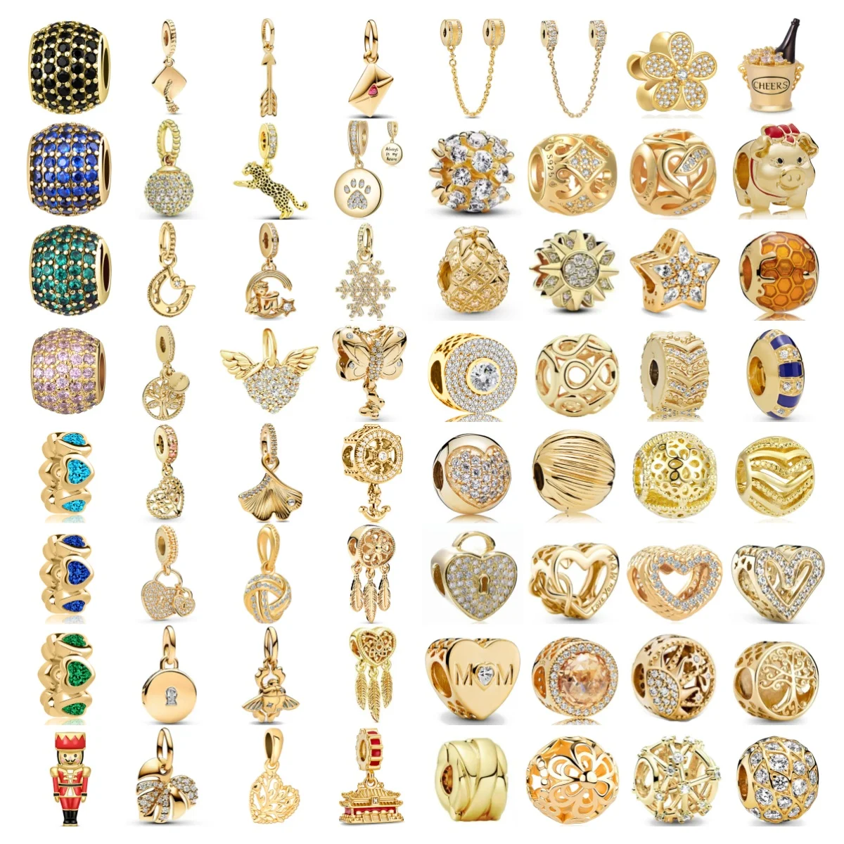 a 2024 новинка стерлинговое серебро 925 пробы позолоченная серия бусины в форме