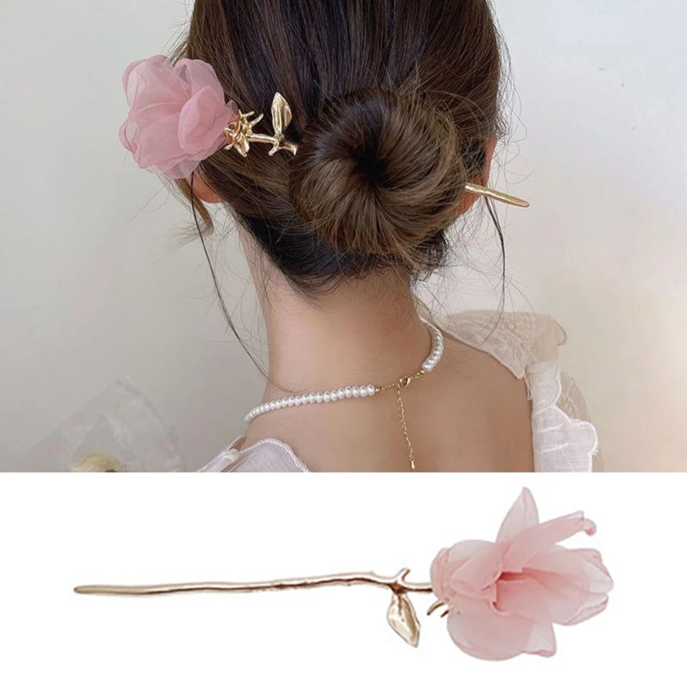 

Retro Rose Hairpin Hair Sticks Minimalist Geometric Trendy Metal Hair Accessories Headwear Hairstyle For Women Jewelry