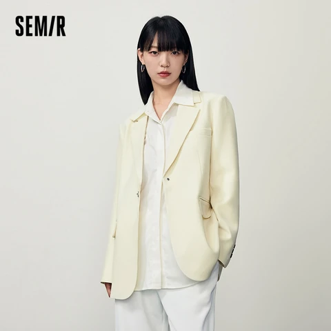 Куртка Semir Женская Осенняя однотонная, универсальный Модный повседневный костюм средней длины, свитер для женщин, 2023