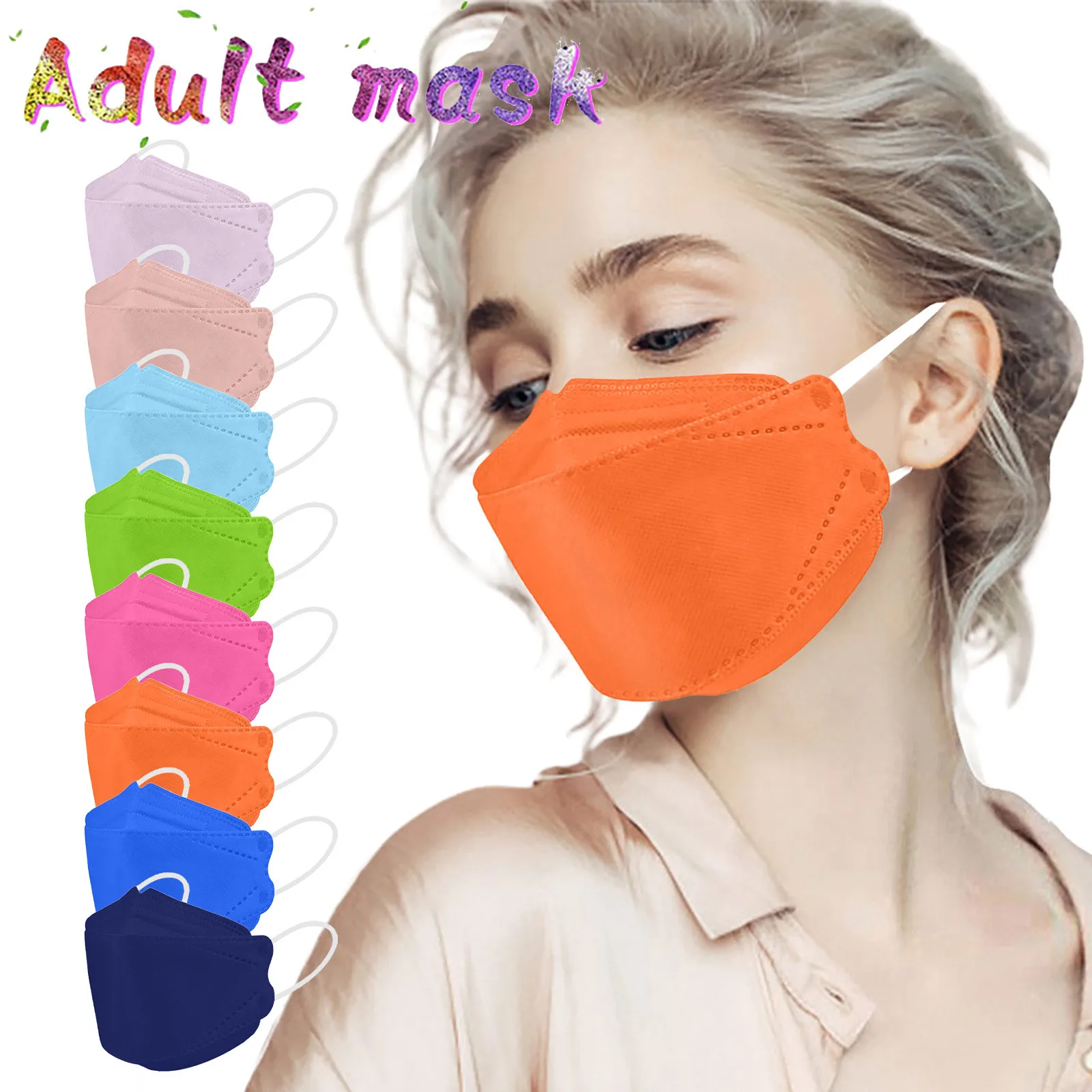 

10pc New Adult Solid Color Masks Disposable Mask Adult 3ply Mask For Face Women Halloween Cosplay Mascaras Masque Маска