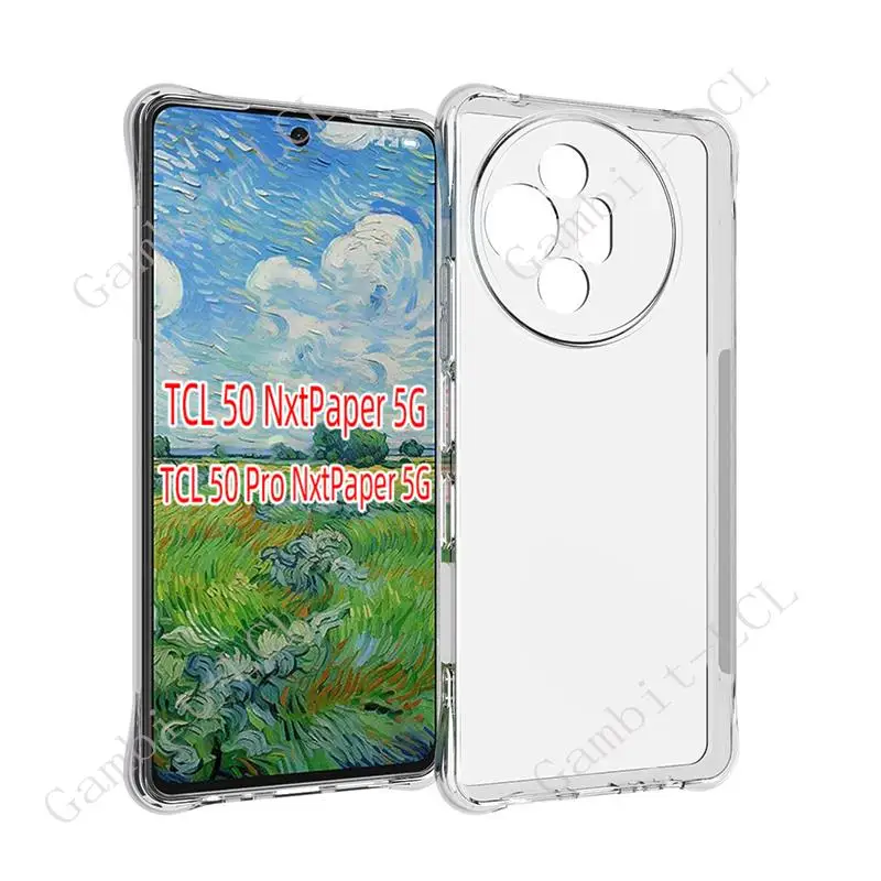 Фото Для смартфона TCL 50 PRO NXTPAPER 5G 6,8 дюйма 2024 T803E, T803D, защитный задний корпус телефона, мягкий ударопрочный чехол из ТПУ №1