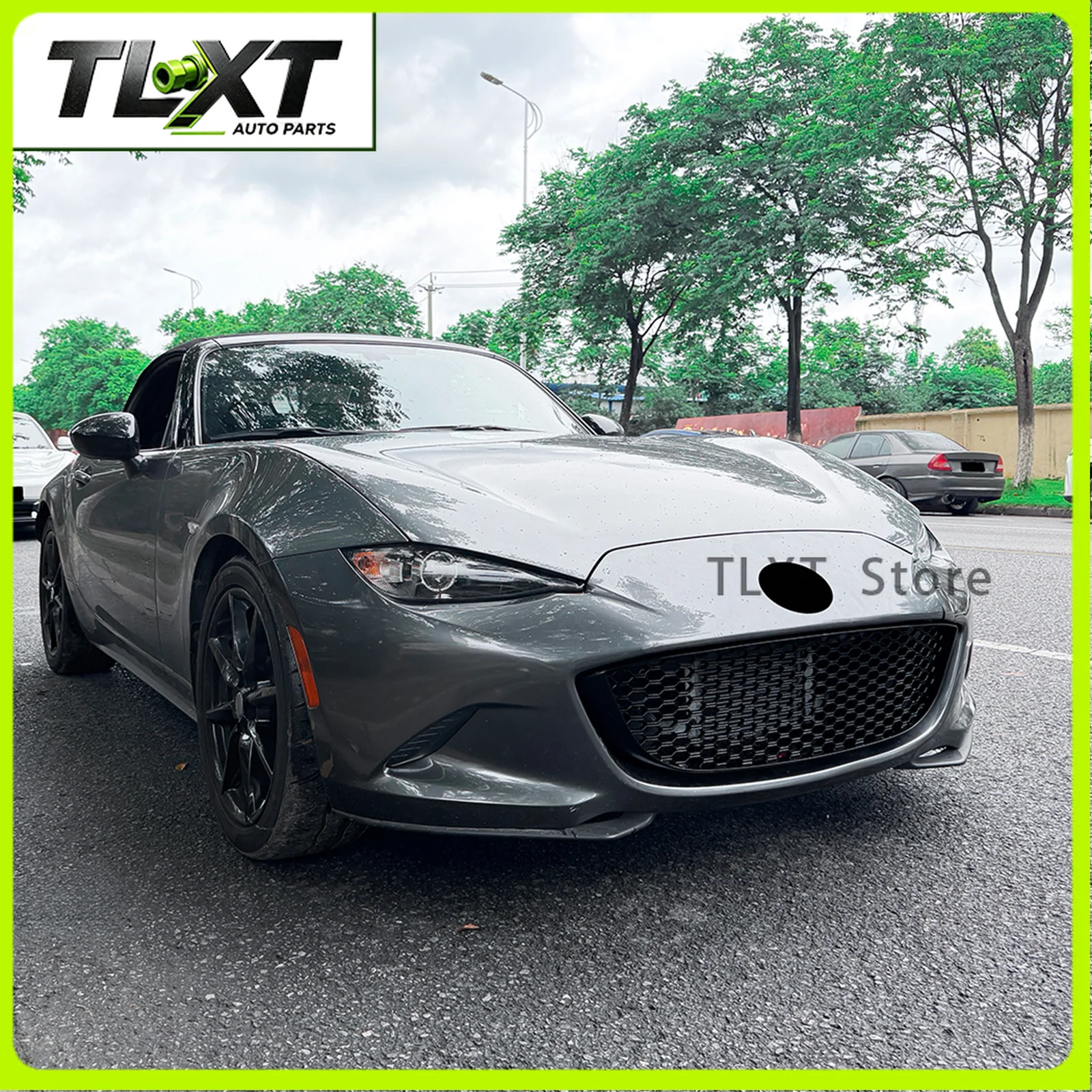 Фото Для Mazda MX-5 Miata ND 2016-2026 гг. Глянцевая черная верхняя решетка переднего бампера, сетка капота, воздухозаборник, защита кузова, гоночная решетка. №5
