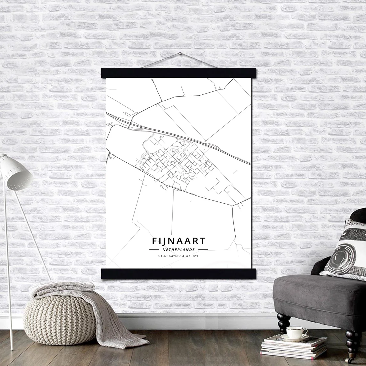 

Нидерланды, Карта города Fijnaart, холст, печать, художественные Пантеры, плакат, настенное искусство с магнитной фотографией, подвесной компле...
