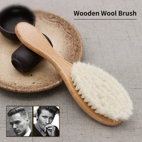 senior natural soft goat mens oil head brush with wooden handle barber dust brush for broken hair cleaning tool