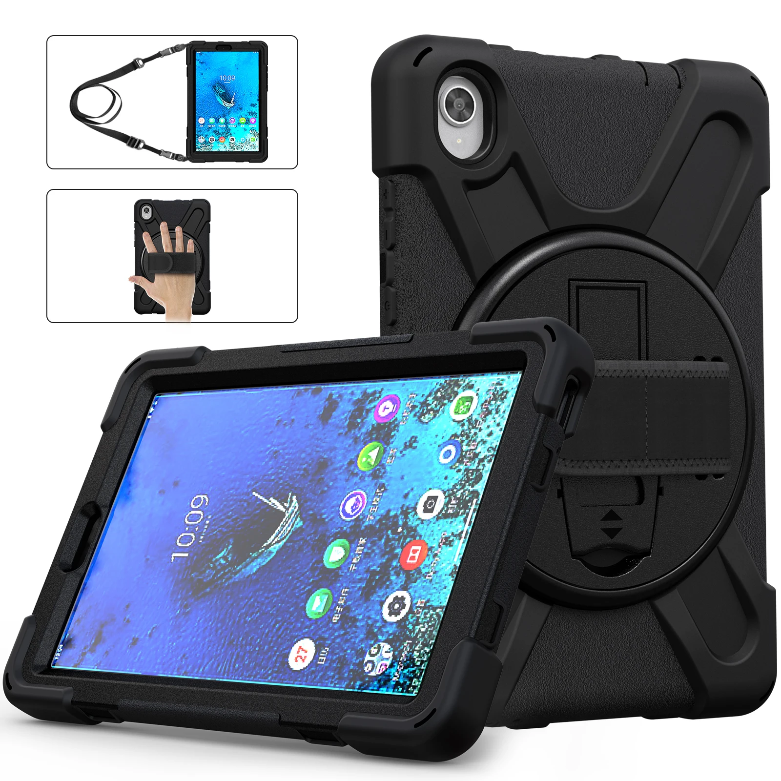 

Case for Lenovo M8/M8 FHD/M8 3rd Gen M10 HD P11/P11 Plus/P11 Pro 3-Layer Protective Cover Shockproof Hand/Shoudler Strap Funda