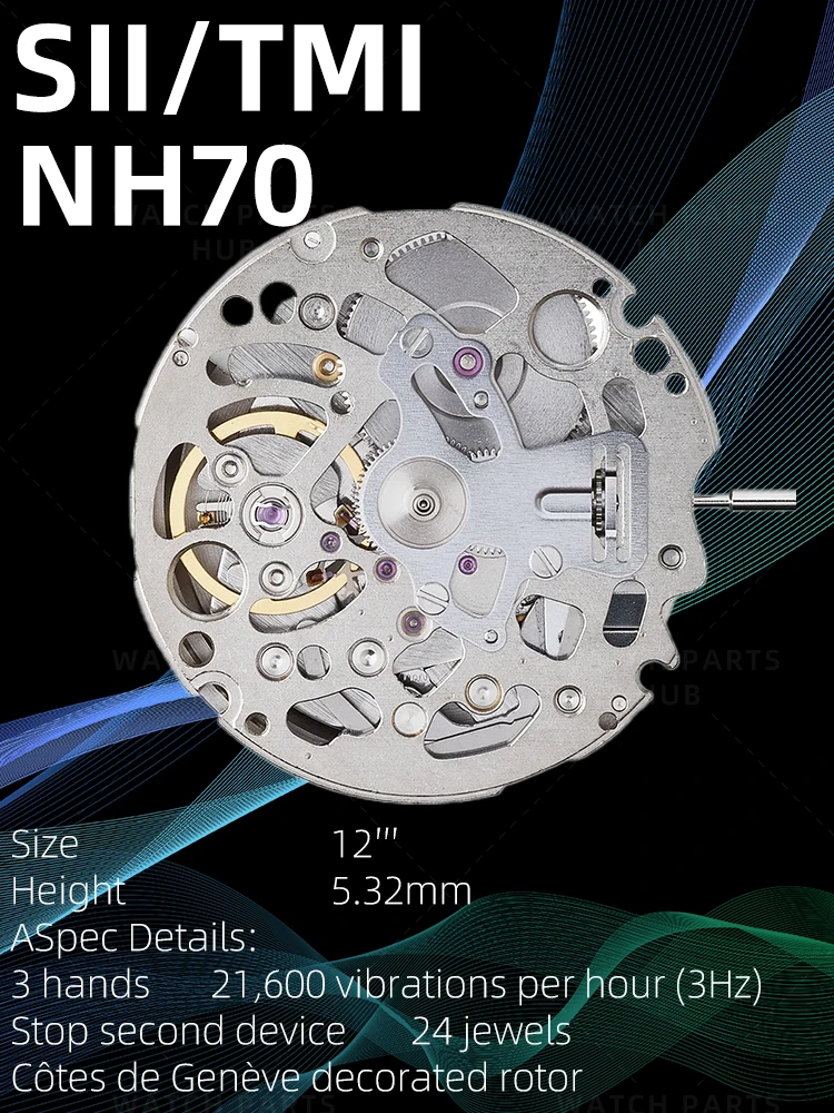 

Genuine NH70 Seiko/Tmi Self-winding Mechanical Automatic Movement Skeleton For Watchmaker Replacement Watch Repairer Parts