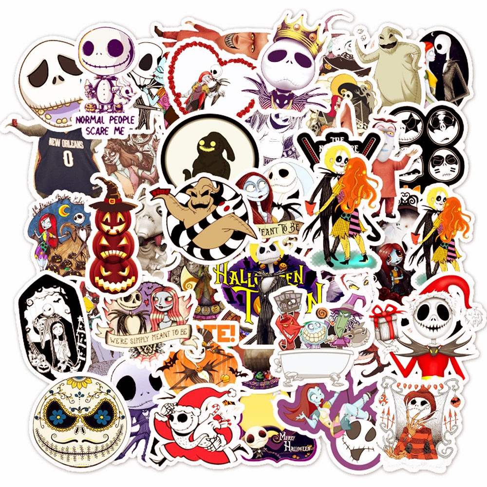 

50PCS Ghost Christmas Fright Night Sticker Halloween Festival Theme Trolley Case Laptop Graffiti Decoration Stationery Sticker